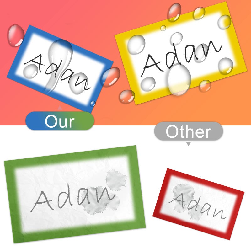 MFLABELÂ® Colorful Plain Name Tag Labels - 200 Stickers, 3.5 x 2.25 Inch, Colorful Border Name Tags for Office, Meetings, School, Home, Events, and Parties - Image 4